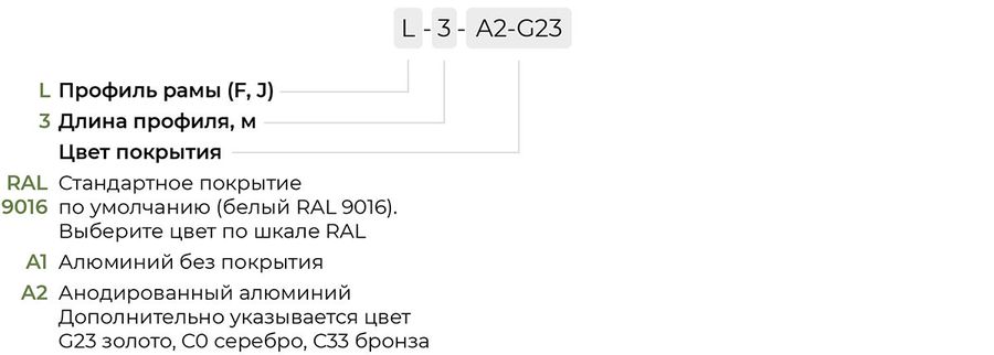 Профиль L-образный для напольной решетки в конвектор (пог.м.)