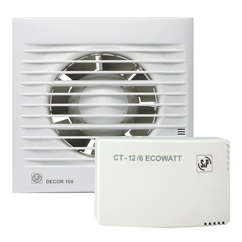 Накладной вентилятор Soler Palau KIT DECOR-100CZ 12V+CT-12/6 ECOWATT