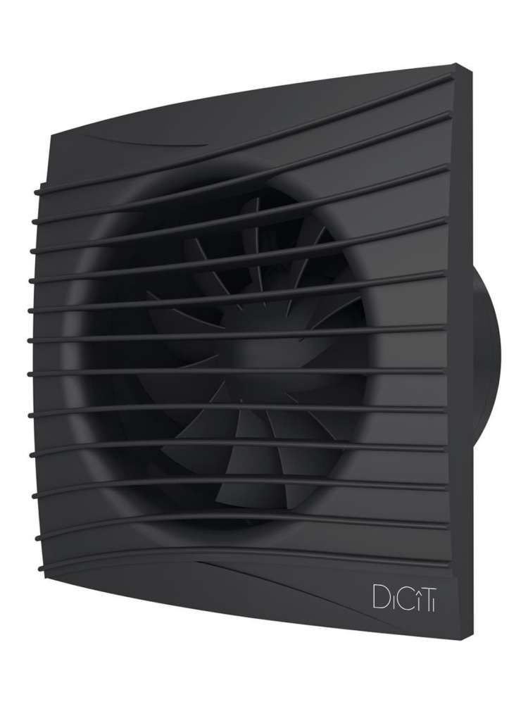 Вентилятор накладной SILENT D100 обратный клапан Matt black DICITI